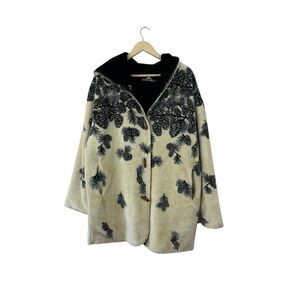 Denali Fleece Jacket Pinecones Reversible Toggle Buttons Oversized Womens READ